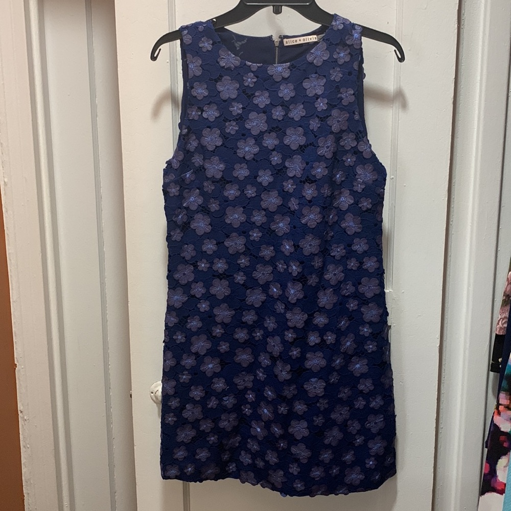 Alice & Olivia blue flower dress